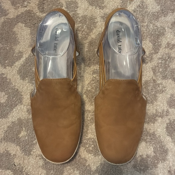 NWOT David Tate Leather Espadrilles - Nelly Size 9.5 Tan Summer Wedge - Picture 3 of 5